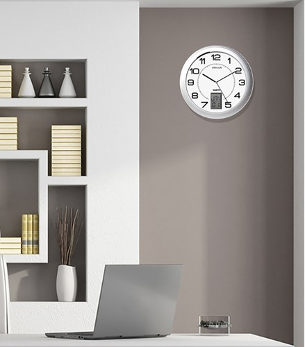 Wandklok Unilux Instinct Ø 30.5cm zilvergrijs/wit-2