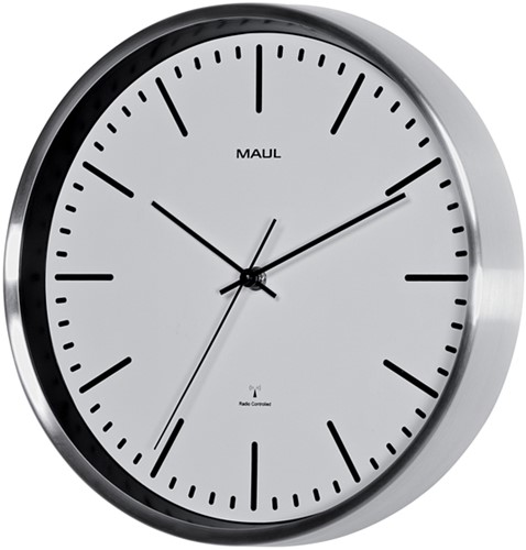 Wandklok MAUL Fly RC Ø305x45mm aluminium frame wit incl. batterij-2