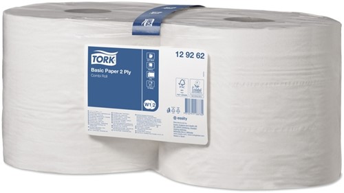 Poetspapier Tork W2 Basic Universal 2-laags 1000 vel wit 129262