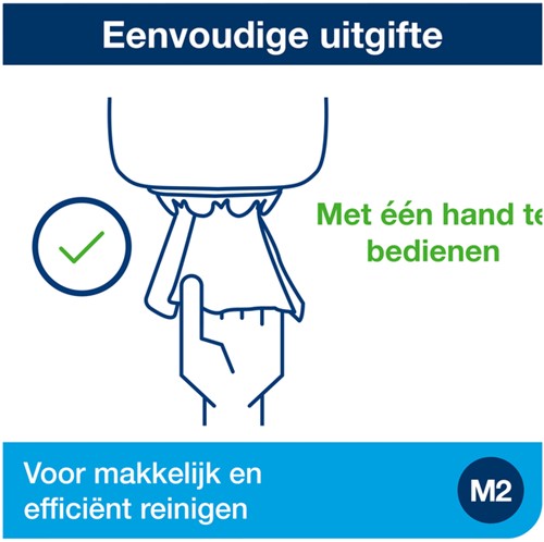 Poetspapierdispenser Tork M2 Elevation wit 559000-2