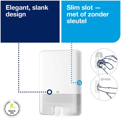 Handdoekdispenser Tork H2 Elevation Xpress wit 552000-2