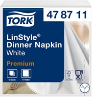 Dinerservet Tork Linstyle Premium 1/4 vouw 1-laags 390x390mm 50 vel wit 478711
