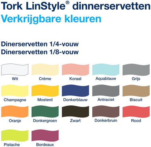 Dinerservet Tork Linstyle Premium 1/4 vouw 1-laags 390x390mm 50 vel wit 478711-3