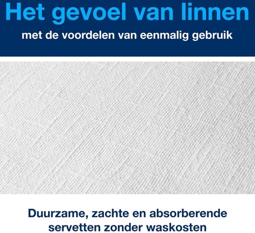 Dinerservet Tork Linstyle Premium 1/4 vouw 1-laags 390x390mm 50 vel wit 478722-2