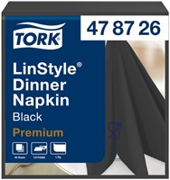 Dinerservet Tork Linstyle Premium 1/4 vouw 1-laags 390x390mm 50 vel zwart 478726