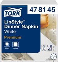 Dinerservet Tork Linstyle Premium 1/8 vouw 1-laags 390x390mm 50 vel wit 478145