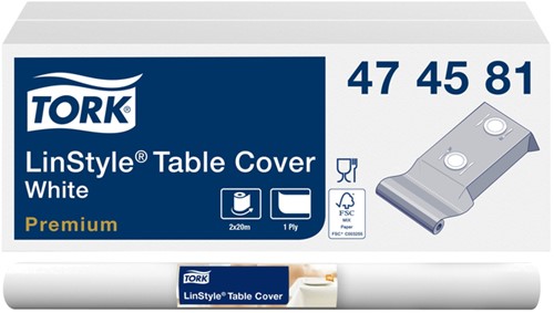 Tafellaken Tork Linstyle Premium 120cmx20m wit 474581