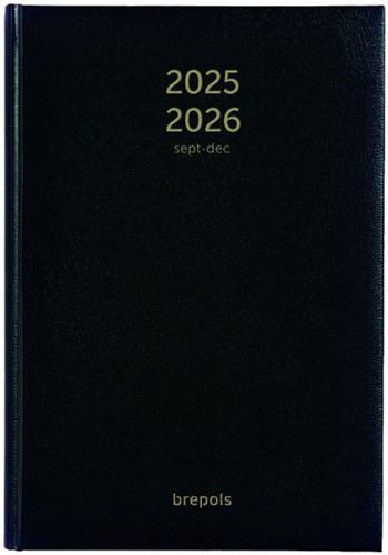 Agenda 2025 2026  Brepols Bretime Lima 16maanden 7dagen/2pagina's zwart