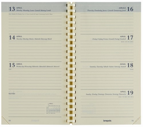 Agendavulling 2026 Brepols Interplan 7dagen/2pagina's 6-talig