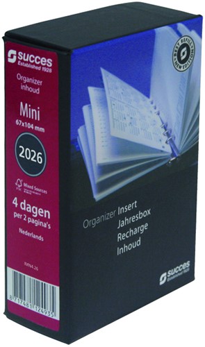 Agendavulling 2027 Succes Mini 4dagen/2pagina's