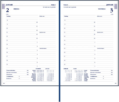 Agenda 2026 Ryam Twenty-four Mundior 1dag/1pagina blauw