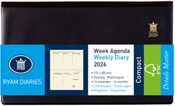 Agenda 2027 Ryam Compact Suprema 7dagen/2pagina's ringplastic zwart