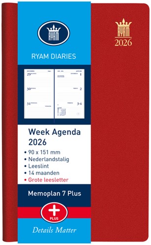Agenda 2027 Ryam Memoplan 7 Plus Mundior 7dagen/2pagina's assorti-2