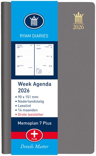 Agenda 2027 Ryam Memoplan 7 Plus Mundior 7dagen/2pagina's assorti-3