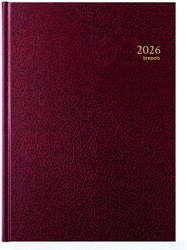 Agenda 2026 Brepols Bremax Santex A4 1dag/2pagina's 8 kolommen bordeaux