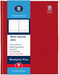 Agenda 2027 Ryam Weekplan Plus Mercury 7dagen/2pagina's rood