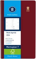 Agenda 2026 Ryam Memoplan 7 Suprema ringplasic 7dagen/2pagina's bordeaux