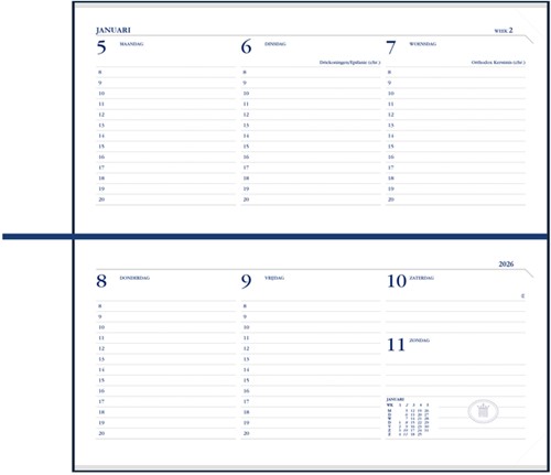 Agenda 2026 Ryam Memoplan 7 Suprema 7dagen/2pagina's landscape bordeaux-2
