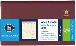 Agenda 2027 Ryam Compact Suprema 7dagen/2pagina's ringplastic bordeaux