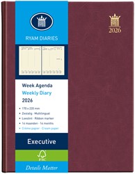 Agenda 2026 Ryam Executive Mundior 7dagen/2pagina's bordeaux