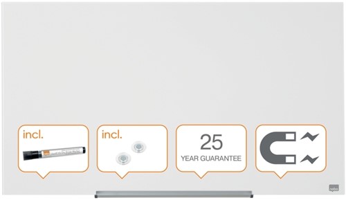 Glasbord Nobo Impresssion Pro 99,3x55,9cm briljant wit-3