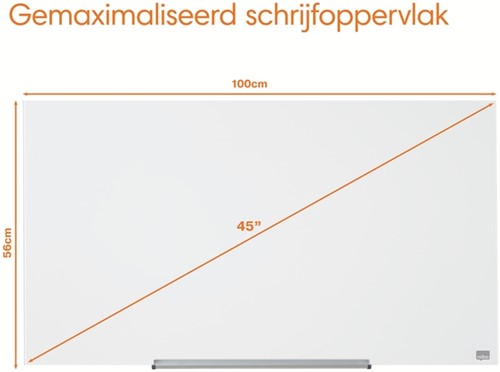 Glasbord Nobo Impression Pro 126x71cm briljant wit-2