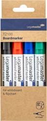 Whiteboardmarker Legamaster TZ 100 rond 1.5-3mm assorti blister à 4 stuks