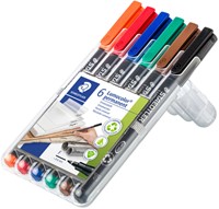 Viltstift Staedtler Lumocolor 318 permanent F set à 6 stuks assorti-2