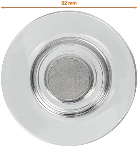 Glasbordmagneet Nobo extra sterk 32mm transparant 4 stuks-2