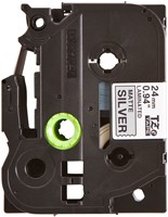 Labeltape Brother P-touch TZe-M951 metallic 24mm zwart op zilver-2