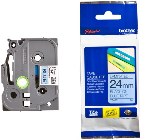Labeltape Brother P-touch TZe-551 standaard 24mm zwart op blauw-3