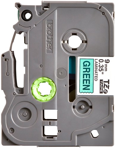 Labeltape Brother P-touch TZe-721 standaard 9mm zwart op groen-2