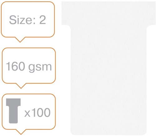 T-kaart Nobo nr.2 48mm wit 100 stuks-2