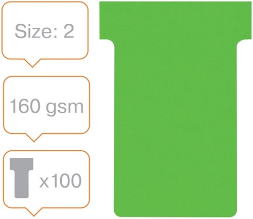 T-kaart Nobo nr.2 48mm groen 100 stuks-2