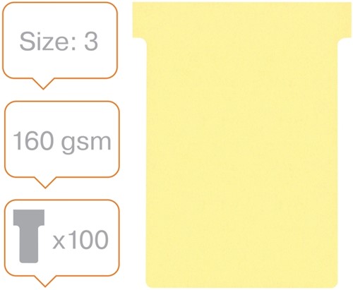 T-kaart Nobo nr.3 80mm geel 100 stuks-2