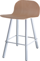 CARVI 4 POOTS BARSTOEL HOOG - 4-POOTS HOUTEN FRAME ROND 38MM - GESTOFFEERDE KUIP - GESTOFFEERD - ZWART - KNOPEN-10