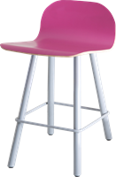 CARVI 4 POOTS BARSTOEL HOOG - 4-POOTS HOUTEN FRAME ROND 38MM - GESTOFFEERDE KUIP - GESTOFFEERD - ZWART - KNOPEN-11