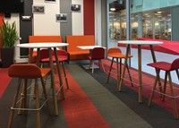 CARVI 4 POOTS BARSTOEL HOOG - 4-POOTS HOUTEN FRAME ROND 38MM - GESTOFFEERDE KUIP - GESTOFFEERD - ZWART - KNOPEN-13