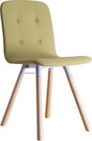 CARVI VERGADERSTOEL - 4-POOTS HOUTEN FRAME ROND 38MM - GESTOFFEERDE KUIP - GESTOFFEERD - ALUMINIUM - KNOPEN CARVI VERGADERSTOEL-7