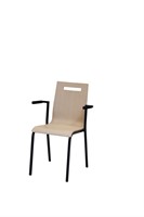 BHO VERGADERSTOEL - ZONDER ARMLEGGER - HOUTEN KUIP - ZWART - WALNOOT HOUT - 4 POOTS ONDERSTEL VIERKANT 20X20 - GEEN STOFFERING-16