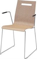 BHO VERGADERSTOEL - ZONDER ARMLEGGER - HOUTEN KUIP - ZWART - WALNOOT HOUT - 4 POOTS ONDERSTEL VIERKANT 20X20 - GEEN STOFFERING-18