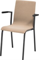 BHO VERGADERSTOEL - ZONDER ARMLEGGER - HOUTEN KUIP - ZWART - WALNOOT HOUT - 4 POOTS ONDERSTEL VIERKANT 20X20 - GEEN STOFFERING-19