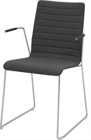 BHO VERGADERSTOEL - STANDAARD ARMLEGGER - HOUTEN KUIP - ALUMINIUM - EIKEN WENGE HOUT - 4 POOTS ONDERSTEL ROND 19MM - GEEN STOFFERING-21