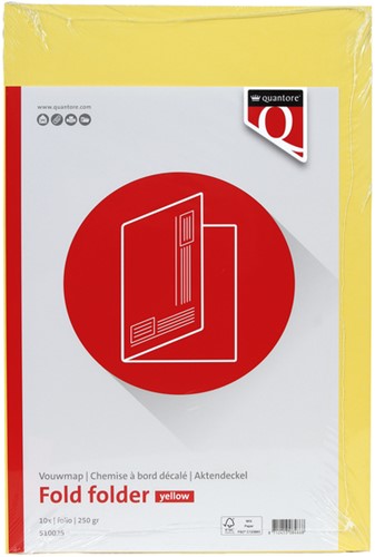 Vouwmap Quantore Folio ongelijke zijde 250gr geel-2