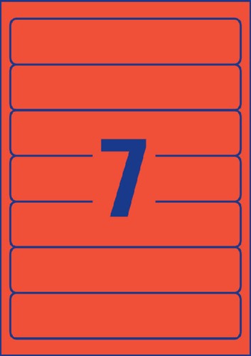 Rugetiket Avery smal 38x192mm zelfklevend rood-2