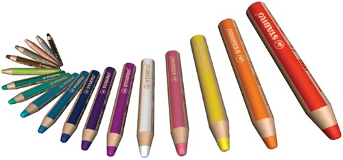 Kleurpotloden STABILO 880 woody 3 in 1 assorti etui à 10 stuks-2