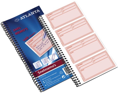 Snelmemo Djois Atlanta 74x125mm 160 notities in tweevoud wit