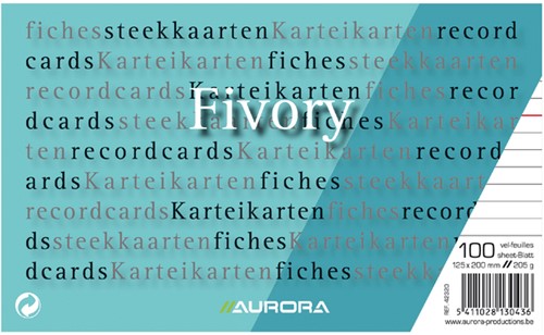 Systeemkaarten Aurora 125x200mm lijn + rode koplijn