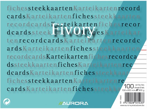 Systeemkaarten Aurora 150x200mm lijn + rode koplijn