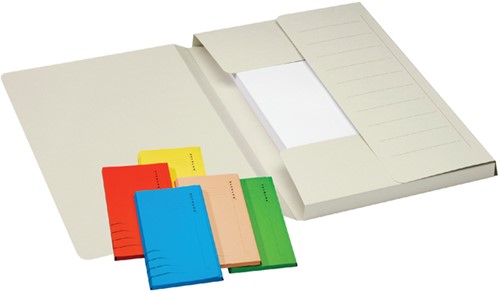 Dossiermap Djois Secolor Mammoet folio 3 kleppen 250gr recycled 360 x 250 mm rood 50 stuks-2